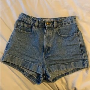 American apparel high waist cut off short